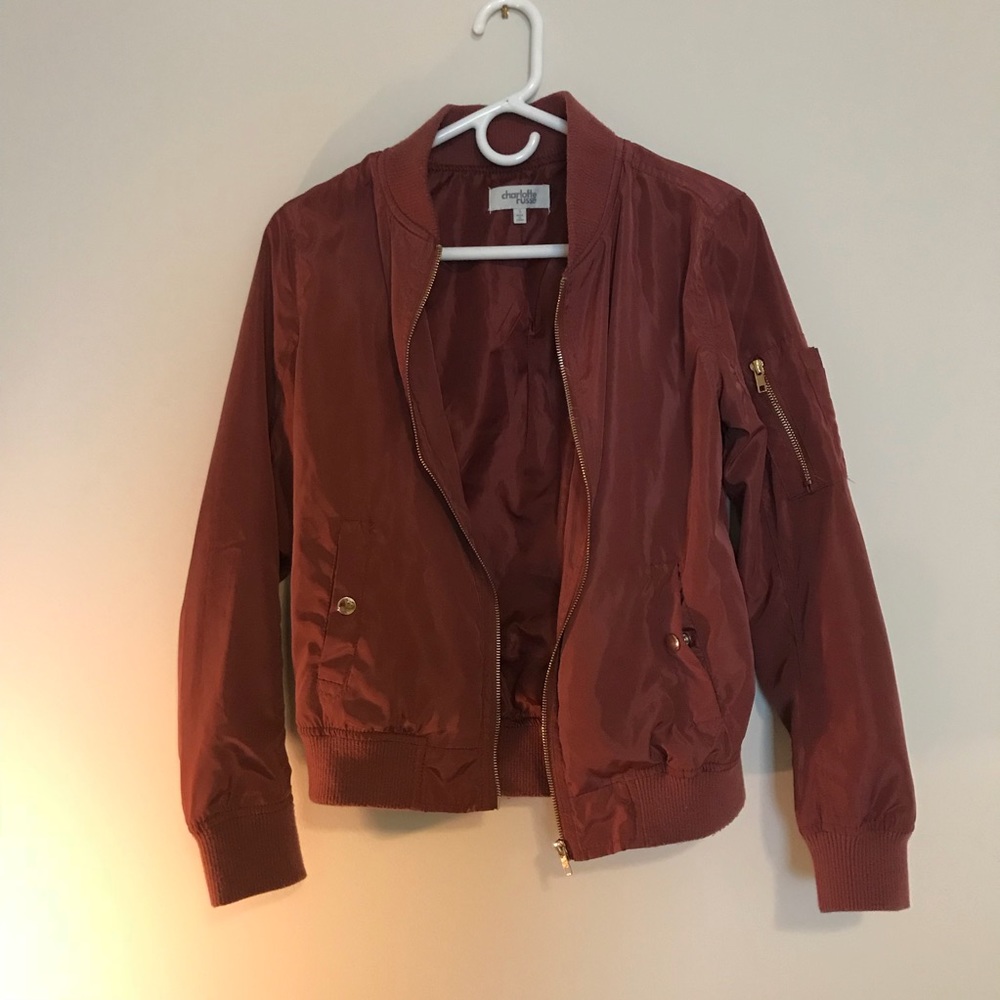 Charlotte Russe Burgundy Bomber Jacket